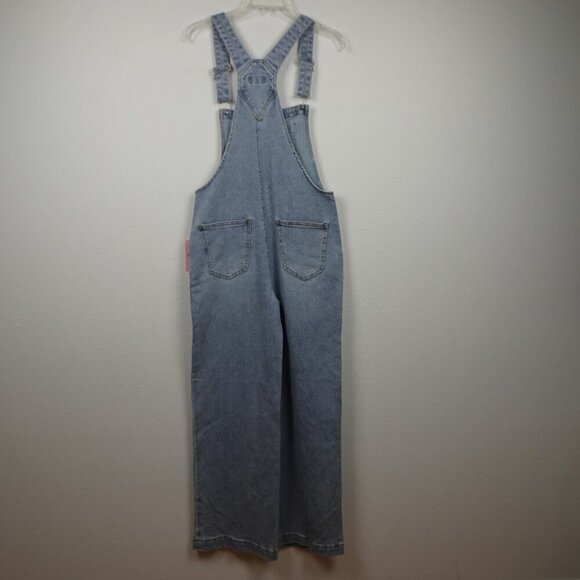 Juicy Couture Overalls Women's Size M Blue Denim Wide Leg Rhinestone Logo - Picture 5 of 10